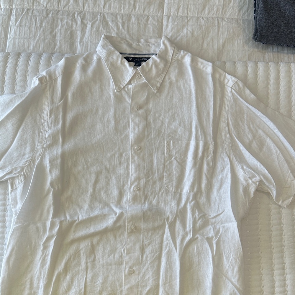 Daniel Cremieux Classic White Linen Button Down Shirt